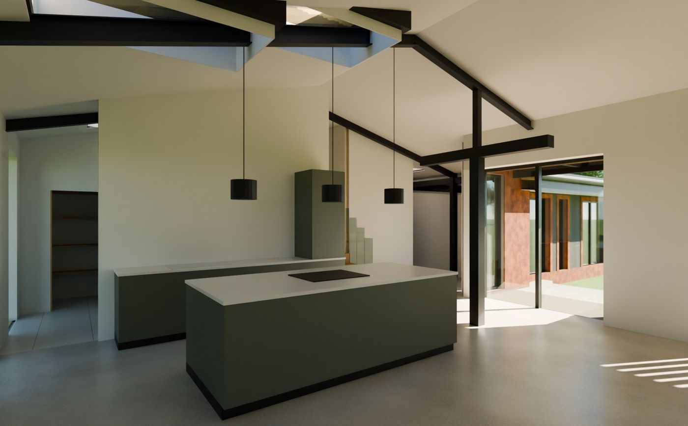 Interior render: kitchen